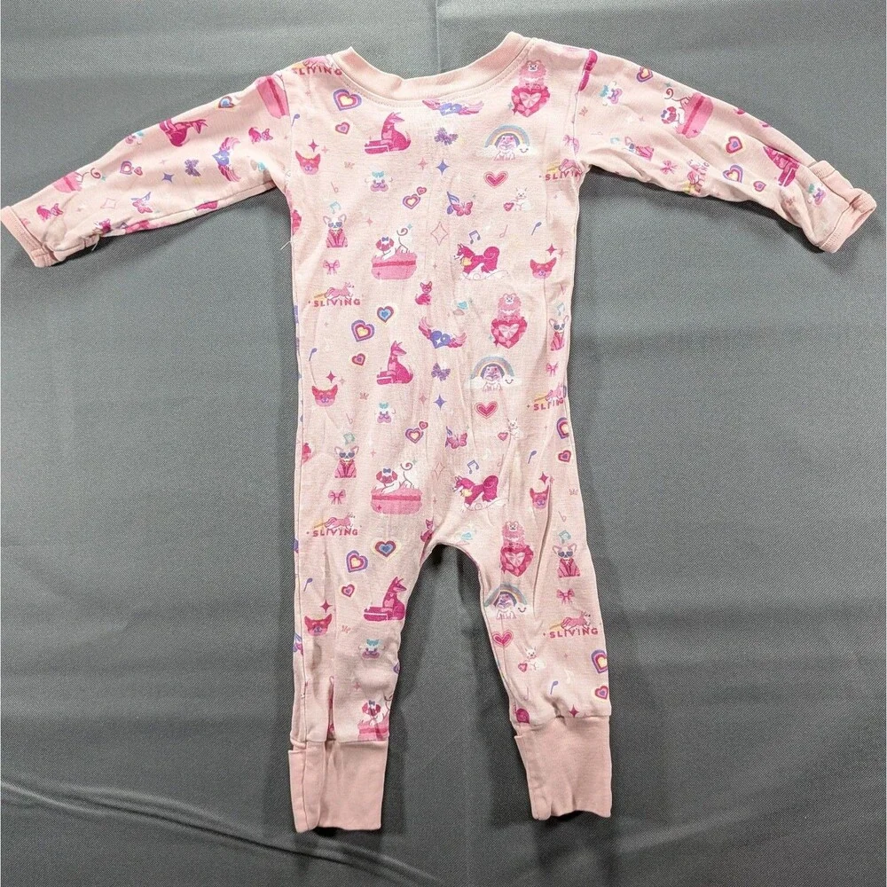 Paris Hilton Sliving Babygirl One Piece Pajama Zip Up Size 6-9m